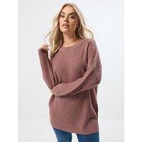 Yours Curve Drop Shoulder Jumper - Pink