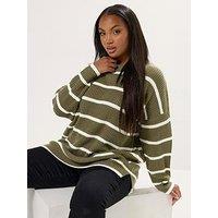 Yours Curve Drop Shoulder Jumper - Green