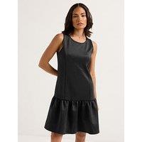 Pixiegirl Petite Drop Waist Mini Scuba Dress - Black