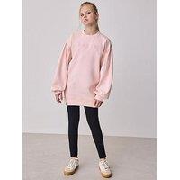 Ted Baker Older Girls Long Line Sweatshirt And Leggings Set - Pink/Black