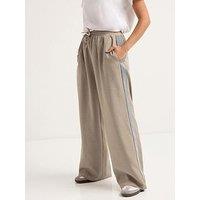 Pixiegirl Petite Pull On Side Stripe Wide Leg Trouser - Natural