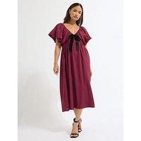 Pixiegirl Petite Bow Front Mini Dress - Red