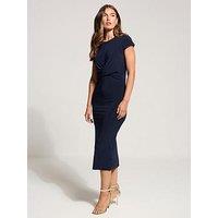 Yours Tall Ruched Midi Dress - Blue