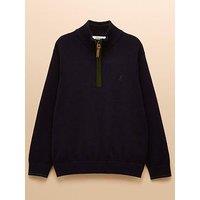 Joules Boys Hillside 1/4 Zip Knitted Jumper - Navy