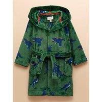 Joules Boys Dino Print Dressing Gown - Green