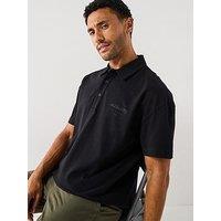 Allsaints All Saints Xander Short Sleeve Polo Shirt - Black