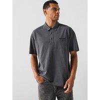 Allsaints All Saints Xander Short Sleeve Polo Shirt - Grey
