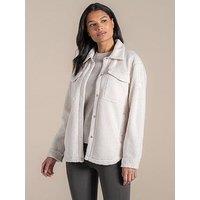 Craghoppers Womens National Trust Ribwor Overshirt Borg Fleece - Ecru