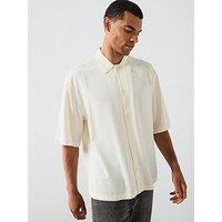 Allsaints All Saints Rialto Short Sleeve Cuban Collar Shirt - White