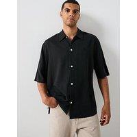 Allsaints All Saints Rialto Short Sleeve Cuban Collar Shirt - Black