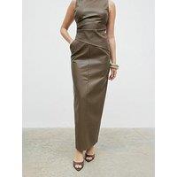 Pretty Lavish Maeve Faux Leather Maxi Skirt - Green