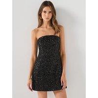 Forever New Elysia Sequin Mini Dress - Black