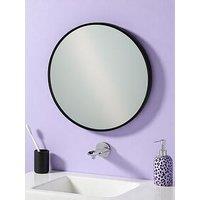 Showerdrape Portobello 40Cm Round Black Frame Mirror