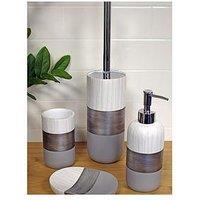Showerdrape Luxe 3 Piece Set - Luxe 4Pc Set (Soap Dispenser, Toothbrush Holder, Soap Dish & Toilet Brush)