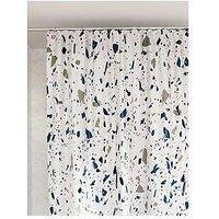Croydex Blue Terrazzo Machine Washable Shower Curtain