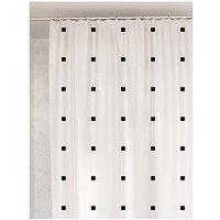 Croydex White With Black Square Dots Shower Curtain