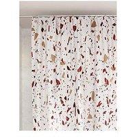 Croydex Pink Terrazzo Machine Washable Shower Curtain