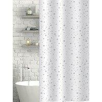 Showerdrape Droplets White & Grey Shower Curtain