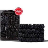 Slip Pure Silk Skinny Scrunchies X 4 - Black