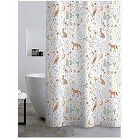 Catherine Lansfield Enchanted Twilight Shower Curtain- White