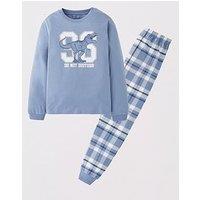 The Very Collection College Woven Print Pyjama - Blue