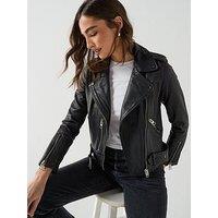 Allsaints Balfern Leather Biker Jacket - Black