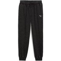 Puma Mens Essentials Elevated Relaxed Wash Sweatpants Fleece - Black