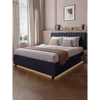 Xr Living Maisie Velvet Ottoman Bed With Underbed Lighting