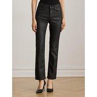 Lauren By Ralph Lauren High Rise Straight Leg Jeans - Black