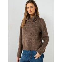 Lauren By Ralph Lauren Lakiat Knitted Pullover - Taupe Heather Donegal - Brown