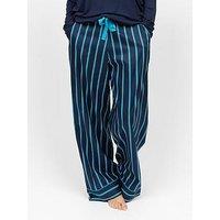 Cyberjammies Marina Navy Printed Stripe Wide Leg Pyjama Bottoms - Navy - Blue