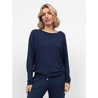Cyberjammies Marina Navy Slouch Jersey Long Sleeve Pyjama Top - Navy