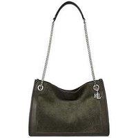 Lauren By Ralph Lauren Suede & Leather Medium Bradley Tote Bag - Dark Olive