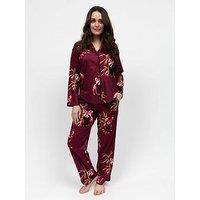 Cyberjammies Yasmin Ox Blood Panda Print Pyjama Set - Red