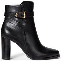 Lauren By Ralph Lauren Brooke Buckle Heeled Ankle Boot - Black