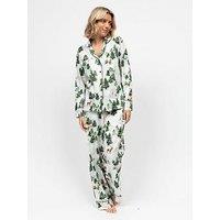 Cyberjammies Fern Olive Green Alpine Print Pyjama Set - Ivory