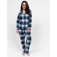 Cyberjammies Frosty Navy Check Pyjama Set - Blue