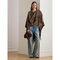 Lauren By Ralph Lauren Jacquard Knitted Cape - Camel/Brown