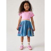 Little Bird Girls Chambray Mock Dress - Multi