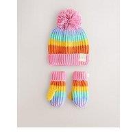 Little Bird Girls Rainbow Hat Set - Multi