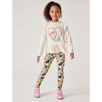 Little Bird Girls Heart T-Shirt And Legging Set - Multi