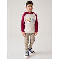 Little Bird Boys Explore Rainbow Hoodie - Red