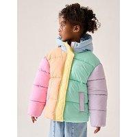 Little Bird Girls Pastel Colour Block Coat - Multi