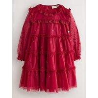 Laura Ashley Girls Sequin Occasion Dress - Red