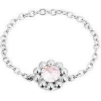 Seol + Gold Sterling Silver Pink Cz Chain Ring