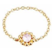 Seol + Gold 18Ct Gold Vermeil Pink Cz Chain Ring