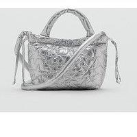 Mango Girls Metallic Star Quilted Bag - Silver