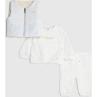 River Island Baby Boys Handsome 3 Piece Reversible Gilet Set - Blue