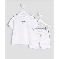 River Island Mini Boys Rr Tapered T-Shirt Set - White