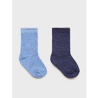 Mango Younger Boys 2 Pack Ribbed Socks - Blue